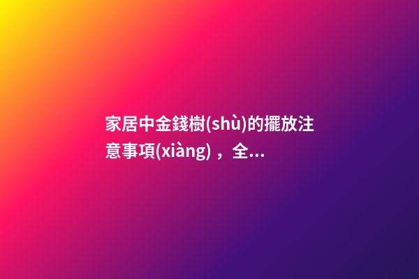 家居中金錢樹(shù)的擺放注意事項(xiàng)，全注意了好運(yùn)就來(lái)了！